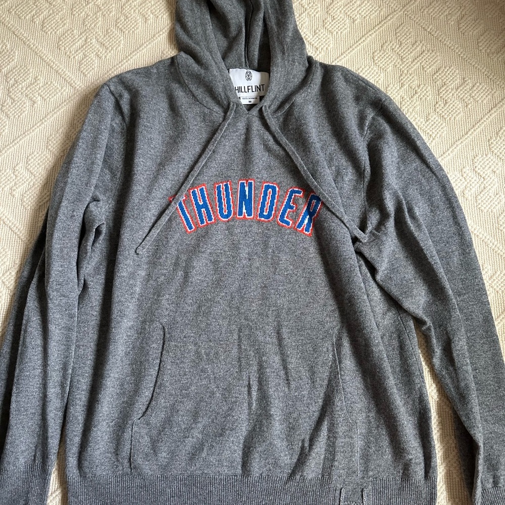 Gray Hillflint 100% Cashmere Oklahoma Thunder Hoodie